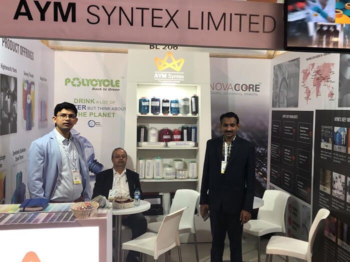 Textile Exhibition Booth with Representatives at Colombiatex, Colombia 2020
