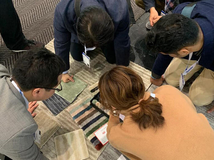 Evaluating Textile Samples at Domotex Germany 2020