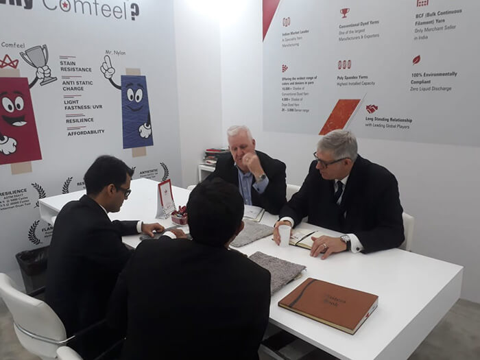 Business Meeting with Professionals at Domotex Hannover 2019