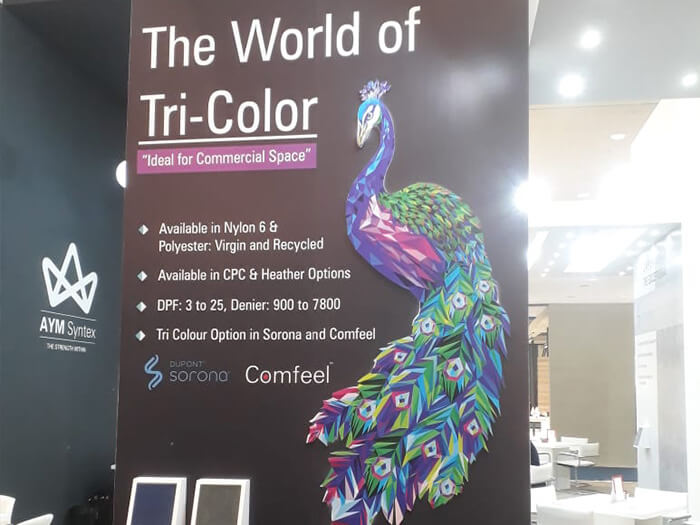 Tri-Color Textile Yarn on Display at Domotex Hannover 2019