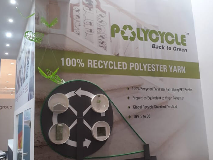 Recycled Polyester Yarn Display at Domotex Hannover 2019